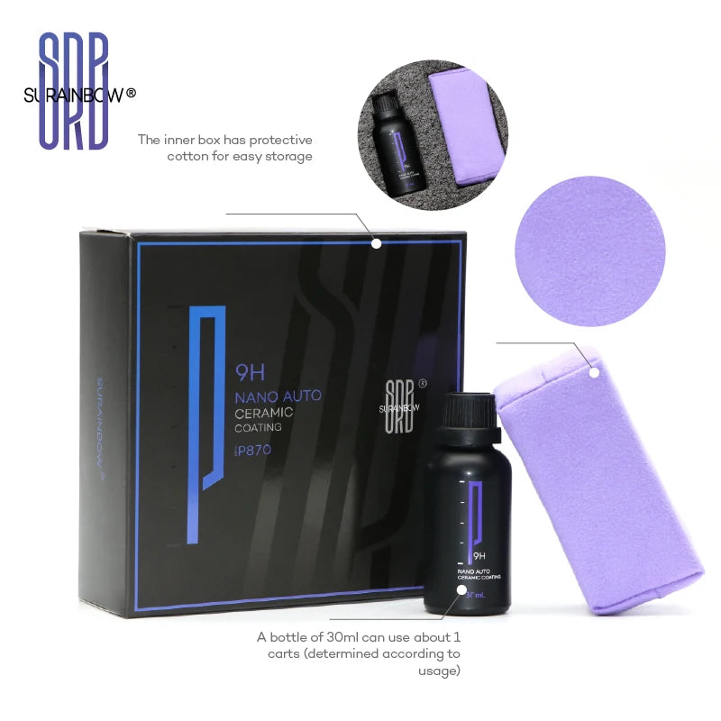 9H
nano
auto
paint
ceramic
coating
5 years
protect
clean
drops
sealant
p870